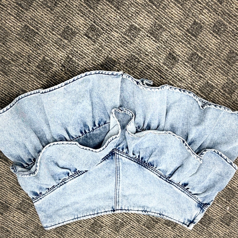 tgla Denim Yoked Ruffle Skirt - Picture 8 of 10